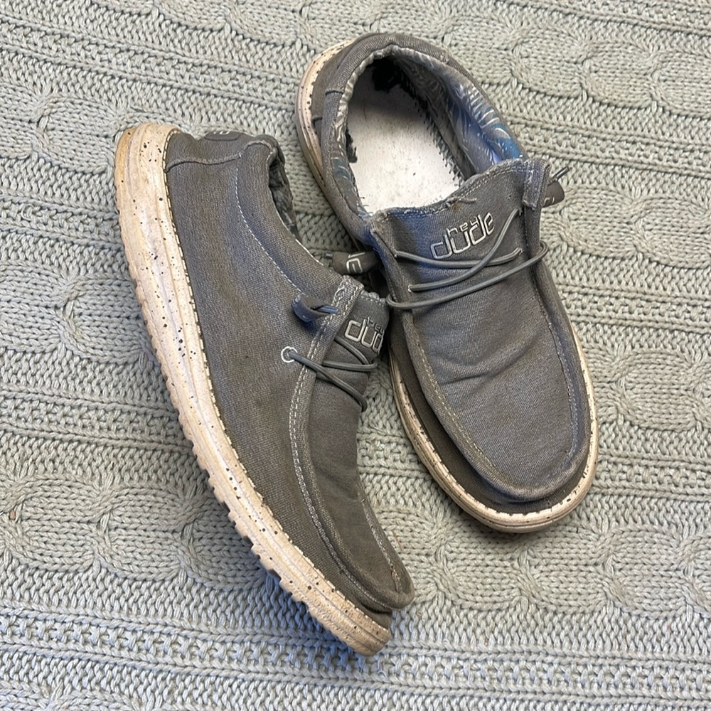 Hey dude grey loafers
